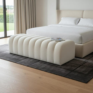 HomeRoots Gray Linen Upholstered King Bed Frame - Timeless Design with Padded Headboard for Ultimate Comfort 714187