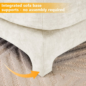 English Elm Two Stylish Chenille Fabric Sofa - Ergonomic Comfort With Lumbar Pillows, Elegant Design For Any Space W714S01193-GIGA