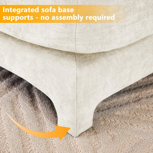 English Elm Two Stylish Chenille Fabric Sofa - Ergonomic Comfort With Lumbar Pillows, Elegant Design For Any Space W714S01193-GIGA