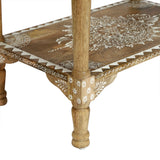 Christopher Knight Home® - Noble House - Sids Handcrafted Boho 3 Drawer Mango Wood End Table, Natural and Multi-Color