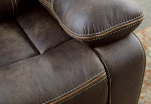 English Elm Wallace & Bay - Brown Swivel Gliding Recliner – Rustic Contemporary Chocolate Fabric, Easy-Care, Plush Comfort B361P384416