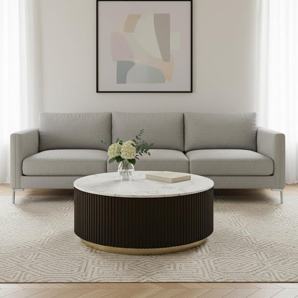 HomeRoots 50" Gray Wood Hexagon Coffee Table with Distressed Finish for Rustic-Modern Living Room Style 714208