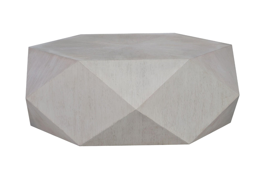 HomeRoots 50" Black Wood Hexagon Block Coffee Table - Modern Rustic Design, No Assembly, Perfect for Any Space! 714209