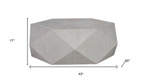 HomeRoots 50" Black Wood Hexagon Block Coffee Table - Modern Rustic Design, No Assembly, Perfect for Any Space! 714209