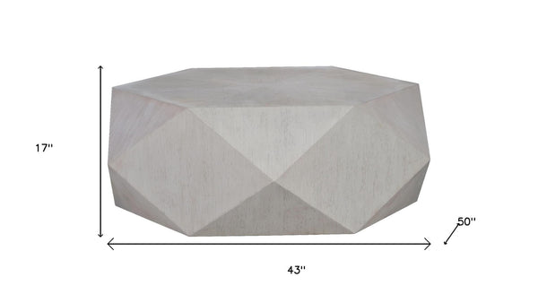 HomeRoots 50" Black Wood Hexagon Block Coffee Table - Modern Rustic Design, No Assembly, Perfect for Any Space! 714209