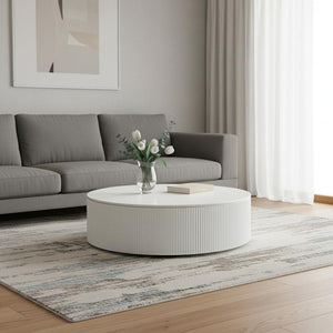 HomeRoots 53" Oak Wood Sled Coffee Table – Modern Design, Durable Craftsmanship, Perfect for Any Living Space! 714212