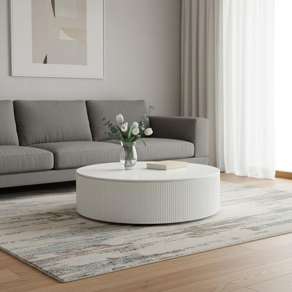 HomeRoots 53" Oak Wood Sled Coffee Table – Modern Design, Durable Craftsmanship, Perfect for Any Living Space! 714212