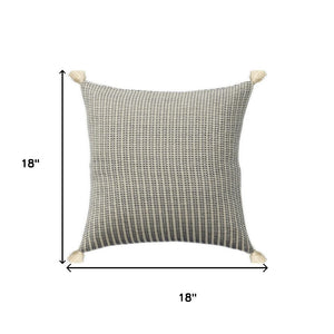 HomeRoots 18" Striped Cotton Throw Pillow Cover - Off White & Orange, Soft & Durable, Perfect Home Accent! 714225