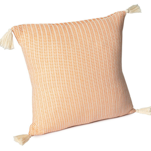 HomeRoots 18" Light Blue and Beige Striped Cotton Throw Pillow Cover – Coastal Chic Accent for Any Space 714226