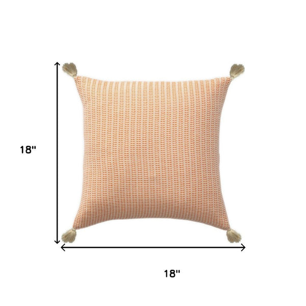 HomeRoots 18" Light Blue and Beige Striped Cotton Throw Pillow Cover – Coastal Chic Accent for Any Space 714226