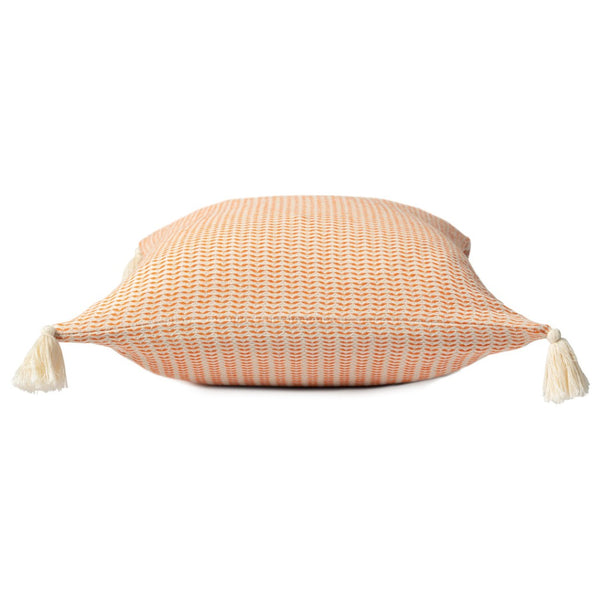 HomeRoots 18" Light Blue and Beige Striped Cotton Throw Pillow Cover – Coastal Chic Accent for Any Space 714226