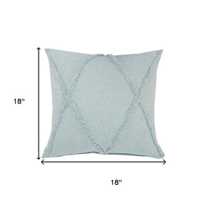 HomeRoots Set of Four 18" Blue & Denim Diamond Cotton Lumbar Pillow Covers for Stylish Home Decor Upgrade 714229