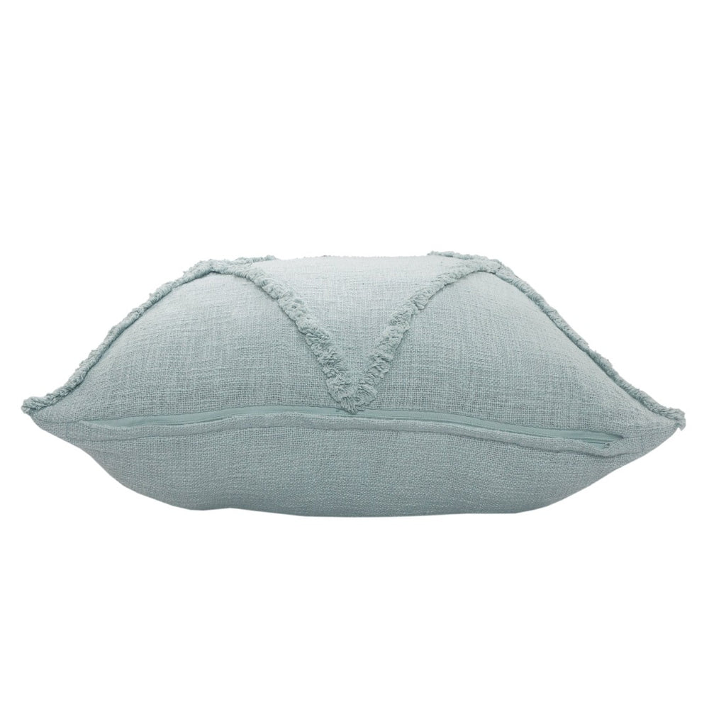 HomeRoots Set of Four 18" Blue & Denim Diamond Cotton Lumbar Pillow Covers for Stylish Home Decor Upgrade 714229