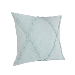 HomeRoots Set of Four 18" Blue & Denim Diamond Cotton Lumbar Pillow Covers for Stylish Home Decor Upgrade 714229
