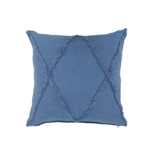 HomeRoots Set of Four 18" Blue & Green Diamond Cotton Lumbar Pillow Covers for Stylish Home Decor Accents 714230