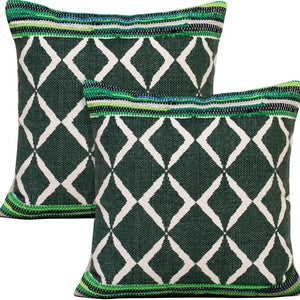 HomeRoots Set of Four 20" Gray and Ash Gray Diamond Cotton Throw Pillows for Stylish Home Décor & Comfort 714243
