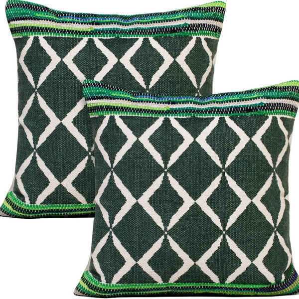 HomeRoots Set of Four 20" Gray and Ash Gray Diamond Cotton Throw Pillows for Stylish Home Décor & Comfort 714243