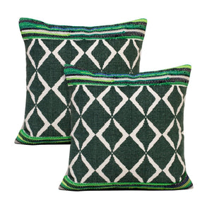 HomeRoots Set of Four 20" Gray and Ash Gray Diamond Cotton Throw Pillows for Stylish Home Décor & Comfort 714243