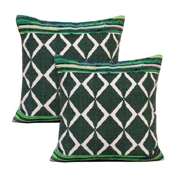 HomeRoots Set of Four 20" Gray and Ash Gray Diamond Cotton Throw Pillows for Stylish Home Décor & Comfort 714243