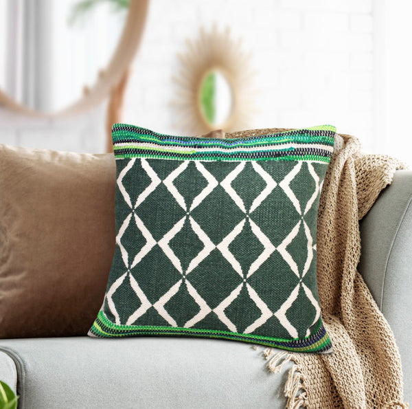 HomeRoots Set of Four 20" Gray and Ash Gray Diamond Cotton Throw Pillows for Stylish Home Décor & Comfort 714243