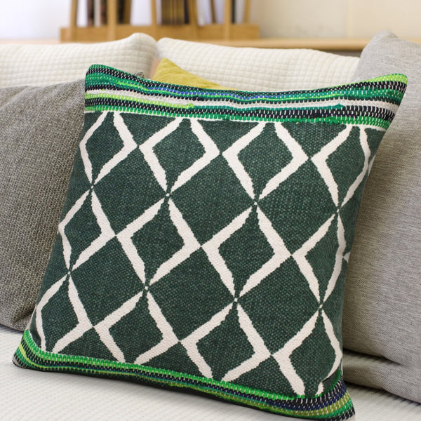 HomeRoots Set of Four 20" Gray and Ash Gray Diamond Cotton Throw Pillows for Stylish Home Décor & Comfort 714243