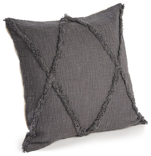 HomeRoots Set of Four 18" Denim Blue Cotton Throw Pillows with Blue Diamond Design for Cozy Home Decor 714244