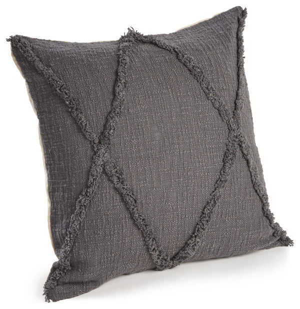 HomeRoots Set of Four 18" Denim Blue Cotton Throw Pillows with Blue Diamond Design for Cozy Home Decor 714244