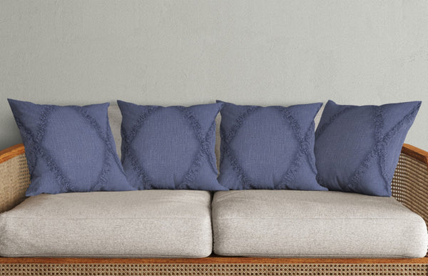 HomeRoots Set of Four 18" Tan and Natural Diamond Cotton Throw Pillows for Cozy, Stylish Home Decor 714245