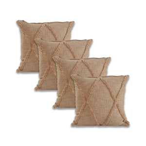 HomeRoots Set of Four 18" Blue and Green Diamond Cotton Throw Pillows for Cozy Home Decor and Comfort 714246