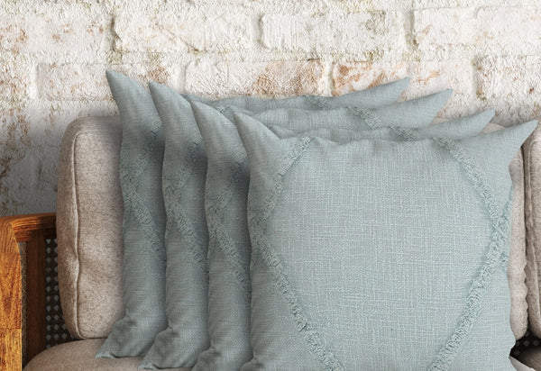 HomeRoots Set of Four Striped Cotton Throw Pillows in Brown and Beige – Stylish, Comfortable, and Versatile Decor 714247