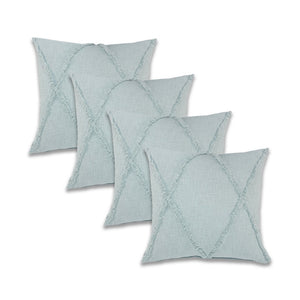 HomeRoots Set of Four Striped Cotton Throw Pillows in Brown and Beige – Stylish, Comfortable, and Versatile Decor 714247