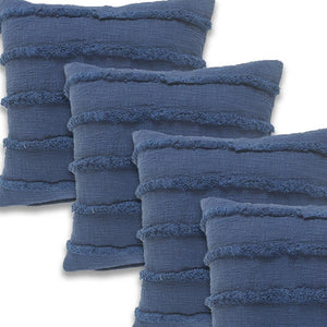 HomeRoots Set of Four 20" Baby Pink Striped Cotton Throw Pillows - Cozy, Stylish Home Accent for Any Room 714250