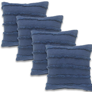 HomeRoots Set of Four 20" Baby Pink Striped Cotton Throw Pillows - Cozy, Stylish Home Accent for Any Room 714250