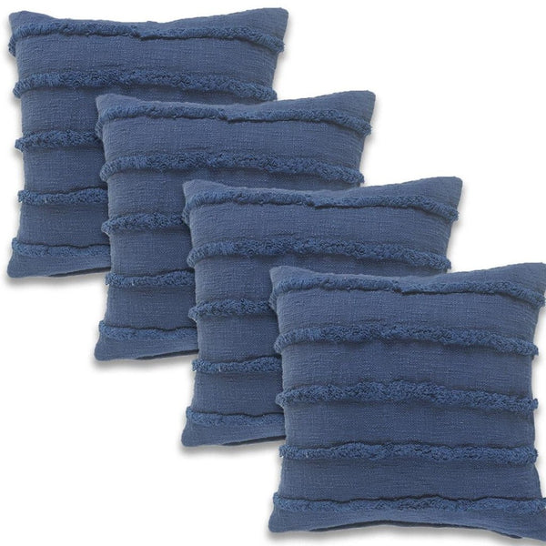 HomeRoots Set of Four 20" Baby Pink Striped Cotton Throw Pillows - Cozy, Stylish Home Accent for Any Room 714250