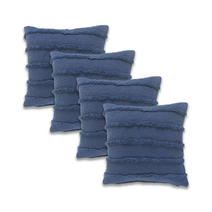HomeRoots Set of Four 20" Baby Pink Striped Cotton Throw Pillows - Cozy, Stylish Home Accent for Any Room 714250