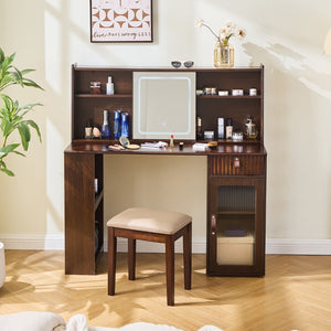 HomeRoots 32" Modern White Wood Dresser with Integrated Lighting, 5 Drawers, and Versatile Top Surface for Storage 714253