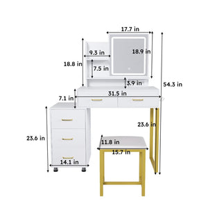 HomeRoots 31" White Wood Lighted Two Drawer Dresser – Modern Space-Saving Design with Integrated Lighting & Storage 714254