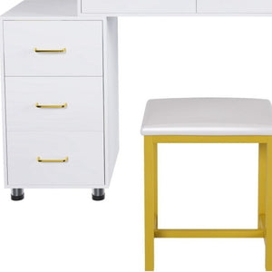 HomeRoots 31" White Wood Lighted Two Drawer Dresser – Modern Space-Saving Design with Integrated Lighting & Storage 714254