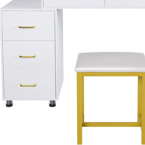 HomeRoots 31" White Wood Lighted Two Drawer Dresser – Modern Space-Saving Design with Integrated Lighting & Storage 714254
