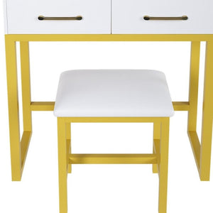 HomeRoots 31" Brown Wood Lighted Two Drawer Dresser - Stylish Vanity Solution with Mirror, Perfect for Small Spaces 714255