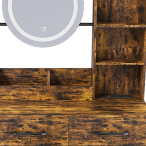 HomeRoots 46" Black Wood Lighted Two Drawer Dresser - Modern Storage Solution with Integrated Lighting & Style 714256