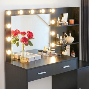 HomeRoots 35" White Wood Lighted Two Drawer Dresser - Stylish Storage, Versatile Vanity, Modern Decor Solution 714257