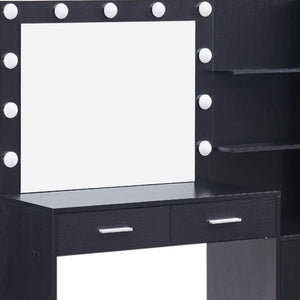 HomeRoots 35" White Wood Lighted Two Drawer Dresser - Stylish Storage, Versatile Vanity, Modern Decor Solution 714257