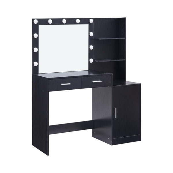 HomeRoots 35" White Wood Lighted Two Drawer Dresser - Stylish Storage, Versatile Vanity, Modern Decor Solution 714257