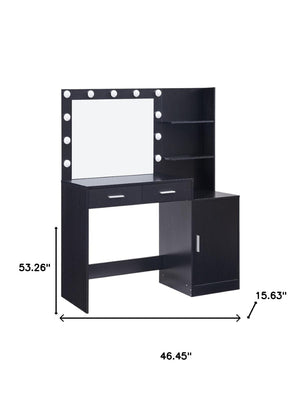 HomeRoots 35" White Wood Lighted Two Drawer Dresser - Stylish Storage, Versatile Vanity, Modern Decor Solution 714257