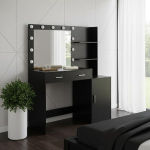 HomeRoots 35" White Wood Lighted Two Drawer Dresser - Stylish Storage, Versatile Vanity, Modern Decor Solution 714257