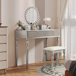 HomeRoots 24" White Wood Lighted Two Drawer Dresser - Stylish, Space-Saving Storage Solution for Any Room 714261