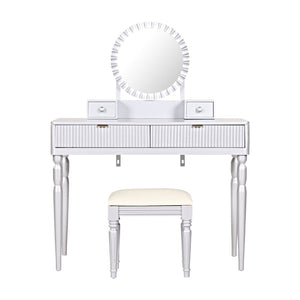 HomeRoots 24" White Wood Lighted Two Drawer Dresser - Stylish, Space-Saving Storage Solution for Any Room 714261