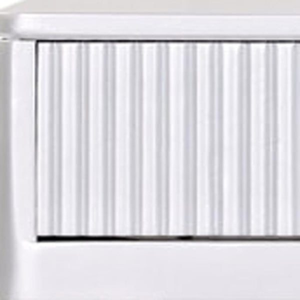 HomeRoots 24" White Wood Lighted Two Drawer Dresser - Stylish, Space-Saving Storage Solution for Any Room 714261