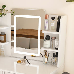 HomeRoots 43" White Wood Lighted Two Drawer Dresser - Elegant Storage Solution with Ambient Illumination & Style 714263